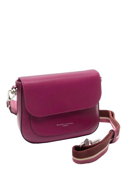 ALLY  Mini bolso bandolera, en piel. Rosa caliente - Bolsos Mujer