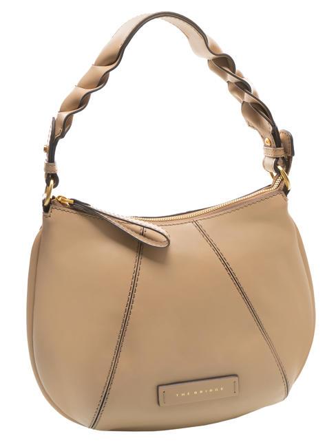 BRIGIDA Bolso hobo de piel al hombro abad natural. oro - Bolsos Mujer