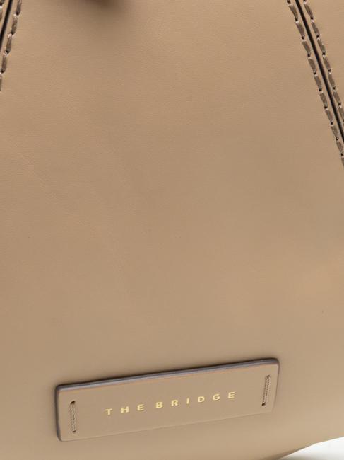 BRIGIDA Bolso hobo de piel al hombro abad natural. oro - Bolsos Mujer