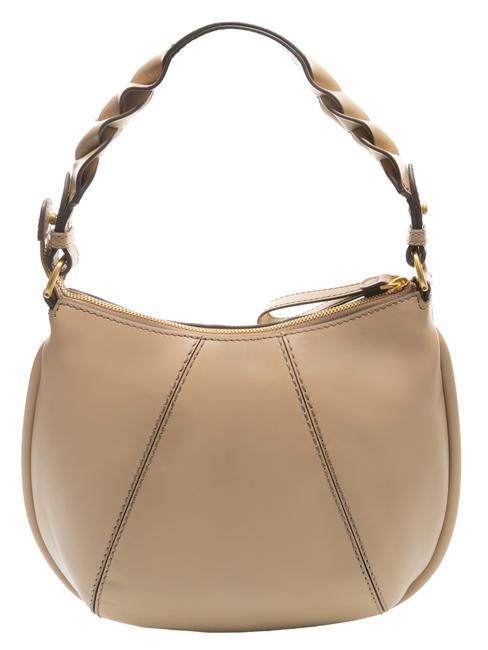 BRIGIDA Bolso hobo de piel al hombro abad natural. oro - Bolsos Mujer