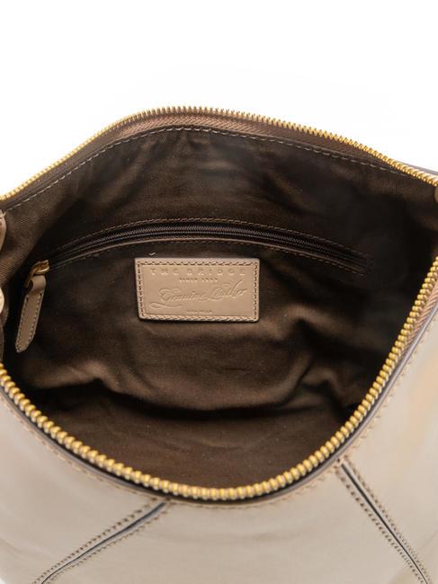 BRIGIDA Bolso hobo de piel al hombro abad natural. oro - Bolsos Mujer