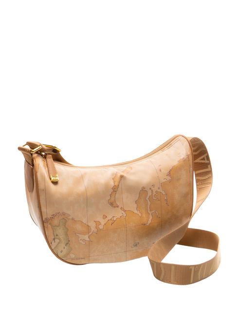 GEO CLASSIC Bolso bandolera mediano tipo media luna NATURAL - Bolsos Mujer