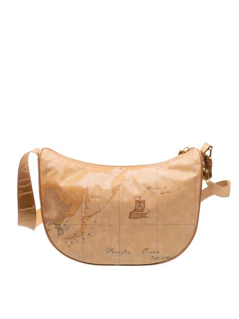 GEO CLASSIC Bolso bandolera mediano tipo media luna NATURAL - Bolsos Mujer