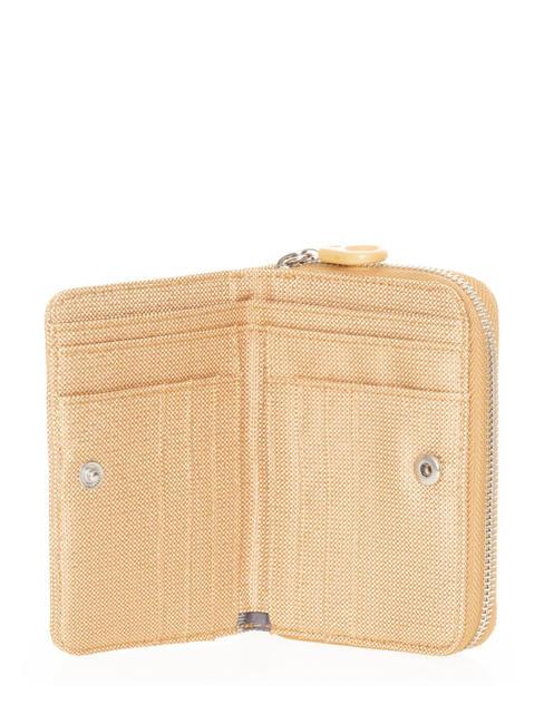 LUX Cartera MD20 LUX con doble compartimento lux mostaza - Carteras Mujer