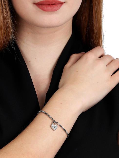 ABBRACCIO Pulsera con dije de corazón blanco - Pulseras