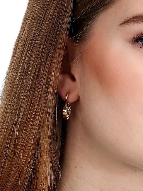 ABBRACCIO Pendientes de corazón con circonitas oro - Pendientes
