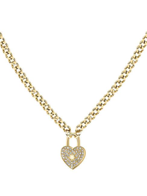 ABBRACCIO Collar con dije de corazón de circonitas oro - Collares