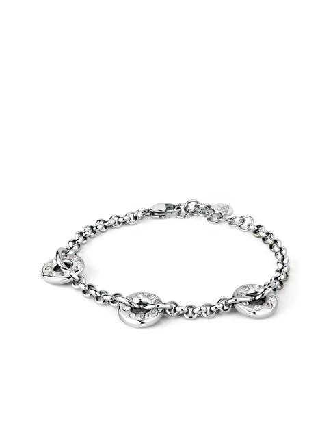 BAGLIORI Pulsera con 3 charms y circonitas SILVER - Pulseras