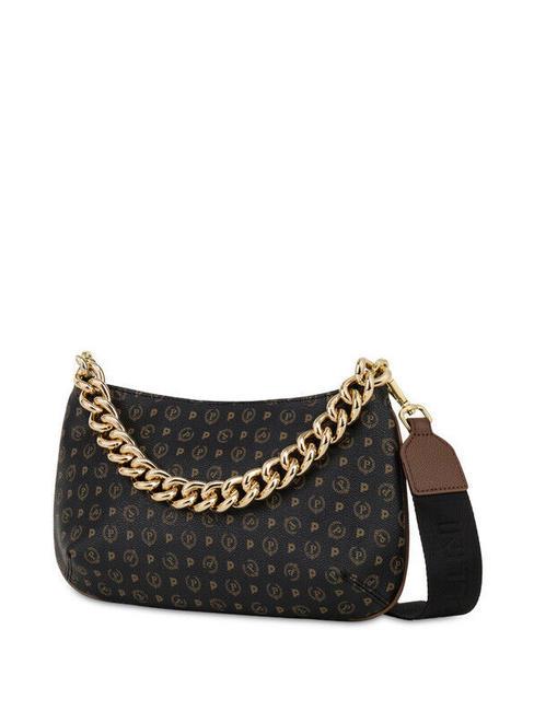 HERITAGE Bolso de hombro con asa de cadena negro marrón - Bolsos Mujer