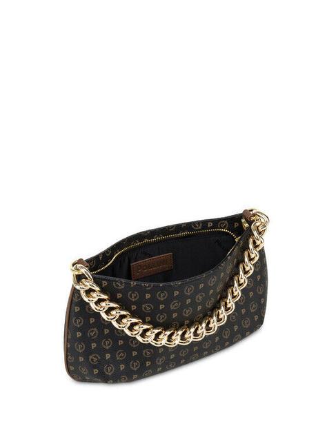 HERITAGE Bolso de hombro con asa de cadena negro marrón - Bolsos Mujer