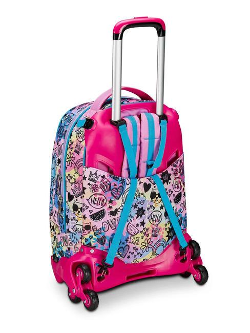 COLORJAM Mochila con ruedas 3 en 1, desmontable IBIS ROSE - Mochilas con ruedas