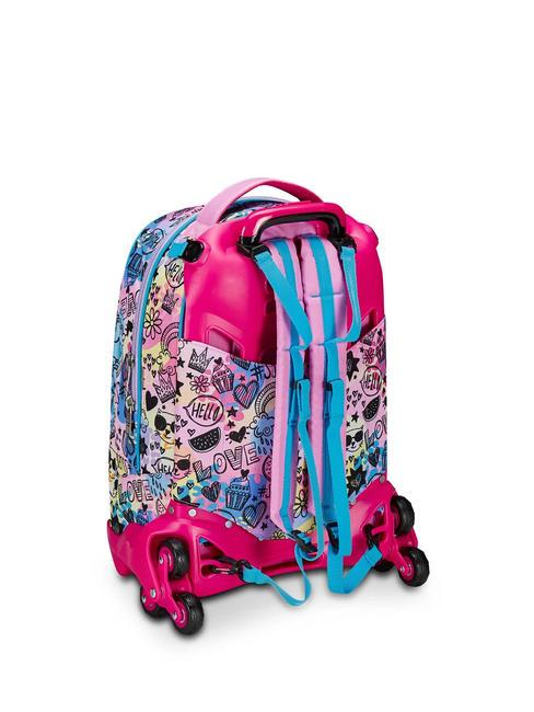 COLORJAM Mochila con ruedas 3 en 1, desmontable IBIS ROSE - Mochilas con ruedas