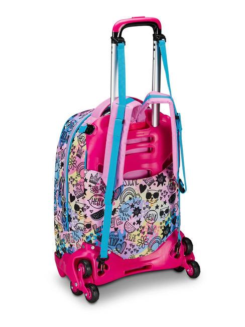 COLORJAM Mochila con ruedas 3 en 1, desmontable IBIS ROSE - Mochilas con ruedas