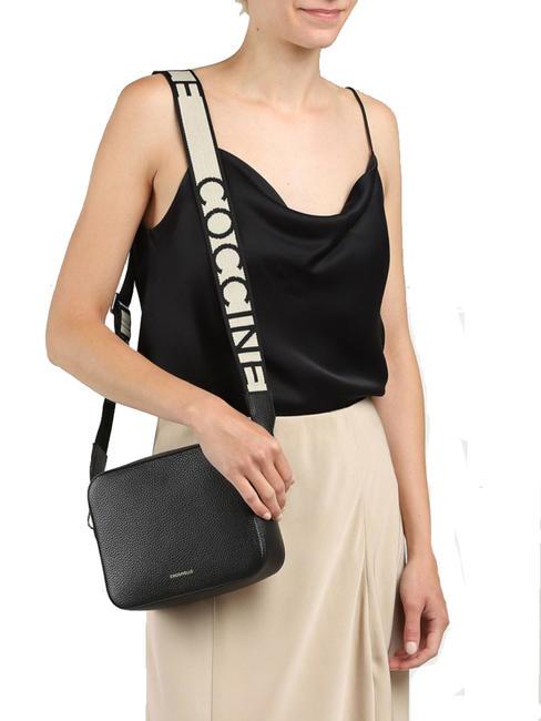 TEBE Bolso pequeño de piel con textura negro - Bolsos Mujer