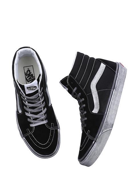 UA SK8-HI Zapatillas de piel estresado blanco y negro - Zapatos unisex