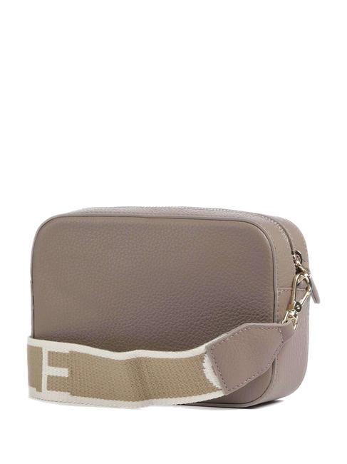 TEBE Bolso bandolera en piel texturizada topo c&aacute;lido 2 - Bolsos Mujer