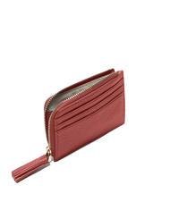 COCCINELLE TASSEL Tarjetero con cremallera en piel martillada brandy - Carteras Mujer - 2