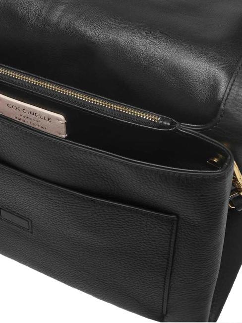 DORIAN Bolso de hombro de piel martillada. negro - Bolsos Mujer