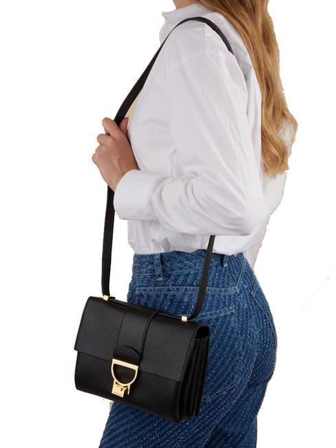 ARLETTIS Bolso de mano de piel martillada negro - Bolsos Mujer