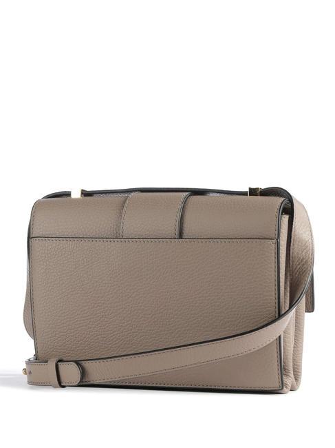 ARLETTIS Bolso de mano de piel martillada topo cálido - Bolsos Mujer