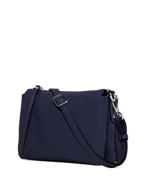 THREE  Mini bolso bandolera, en piel. AZUL - Bolsos Mujer