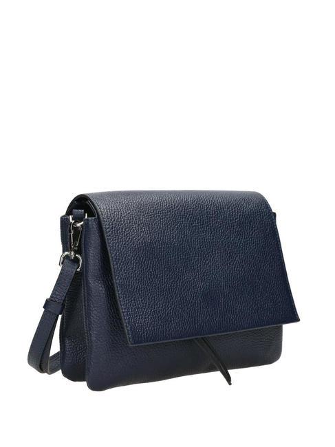 THREE Bolso bandolera, en piel. AZUL - Bolsos Mujer