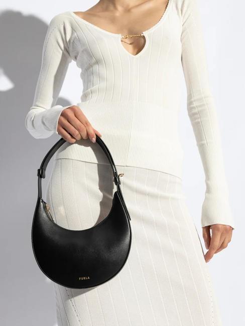 DELIZIA  Mini bolso bandolera, en piel. negro - Bolsos Mujer