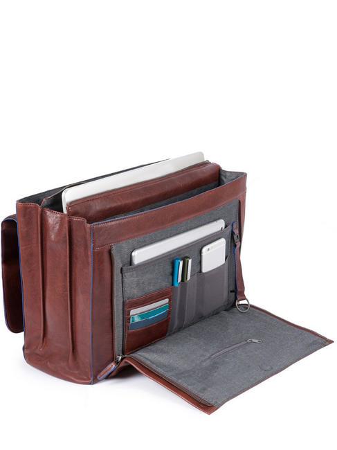 CAMPIONARIO - BLUE SQUARE SPECIAL Malet&iacute;n de piel para port&aacute;til de 15,6" MORO - Maletines de Trabajo