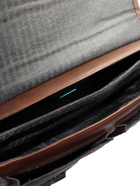 CAMPIONARIO - WOSTOK Malet&iacute;n de piel para port&aacute;til de 15,6" MORO - Maletines de Trabajo