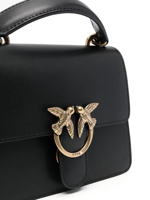 MINI LOVE BAG Bolsa con asa negro-oro antiguo - Bolsos Mujer