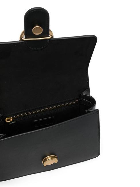 MINI LOVE BAG Bolsa con asa negro-oro antiguo - Bolsos Mujer