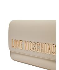 LOVE MOSCHINO LETTERING bolsa de hombro Marfil - Bolsos Mujer - 4