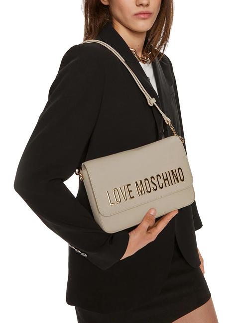 LETTERING bolsa de hombro Marfil - Bolsos Mujer