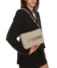 LOVE MOSCHINO LETTERING bolsa de hombro Marfil - Bolsos Mujer - 6