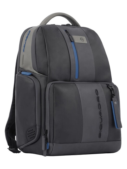 Mochila URBAN FAST-CHECK, soporte para PC de 15,6 ", en cuero gris negro - Mochilas para port&aacute;til