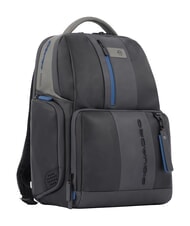 PIQUADRO Mochila URBAN FAST-CHECK, soporte para PC de 15,6 ", en cuero gris negro - Mochilas para port&aacute;til - 2