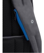 PIQUADRO Mochila URBAN FAST-CHECK, soporte para PC de 15,6 ", en cuero gris negro - Mochilas para portátil - 5