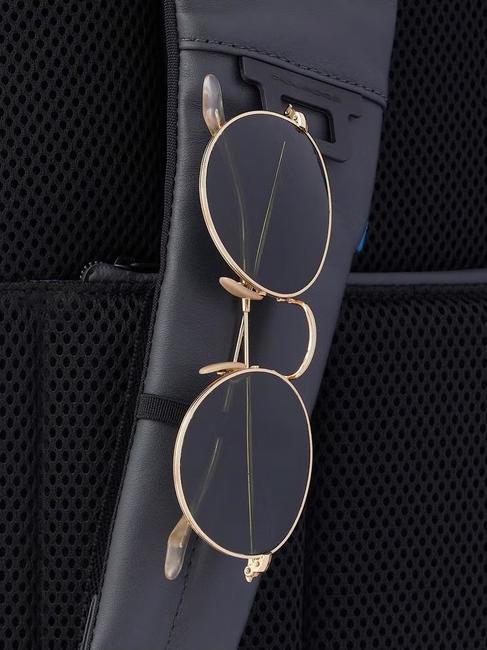 Mochila URBAN FAST-CHECK, soporte para PC de 15,6 ", en cuero gris negro - Mochilas para portátil