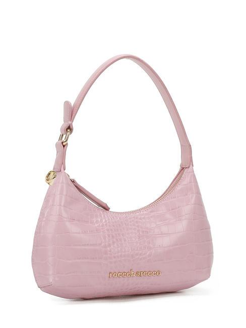 DILETTA Bolso de hombro con estampado de cocodrilo rosa - Bolsos Mujer
