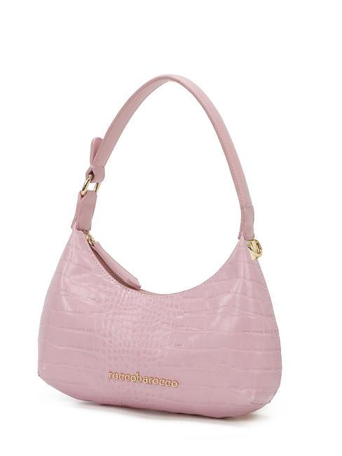 DILETTA Bolso de hombro con estampado de cocodrilo rosa - Bolsos Mujer