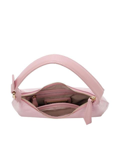 DILETTA Bolso de hombro con estampado de cocodrilo rosa - Bolsos Mujer