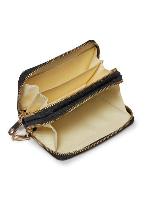 DOUBLE ZIP cartera con estampado saffiano NEGRO - Carteras Mujer