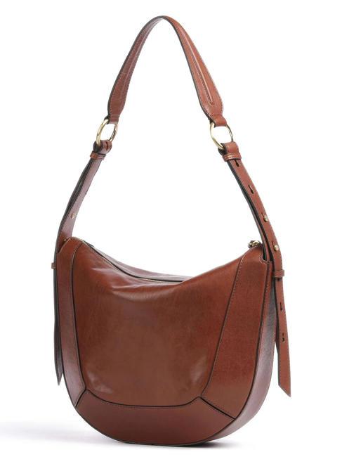 FEDORA Bolso bandolera de piel BROWN - Bolsos Mujer