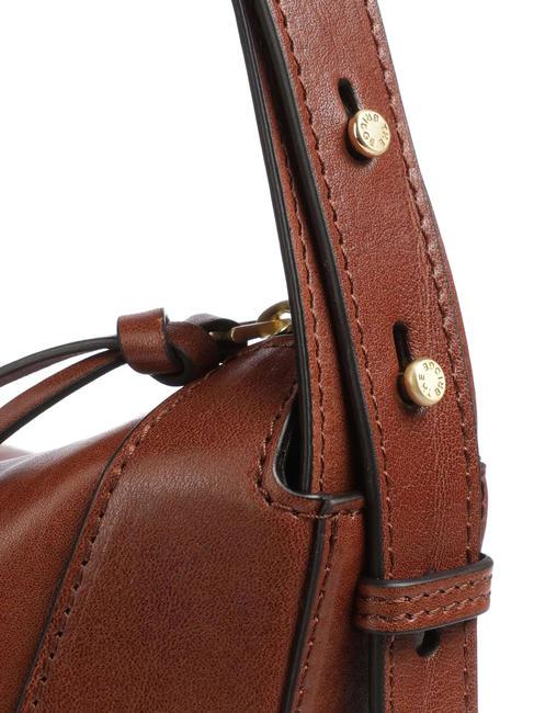 FEDORA Bolso bandolera de piel BROWN - Bolsos Mujer