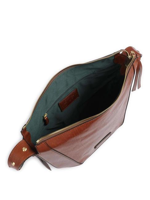 FEDORA Bolso bandolera de piel BROWN - Bolsos Mujer