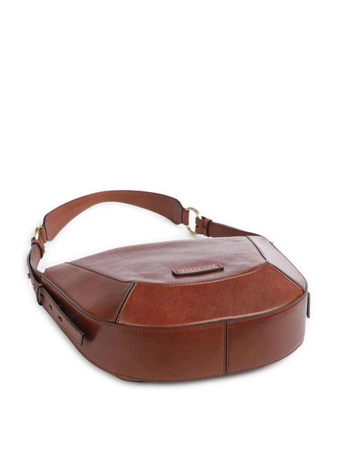 FEDORA Bolso bandolera de piel BROWN - Bolsos Mujer