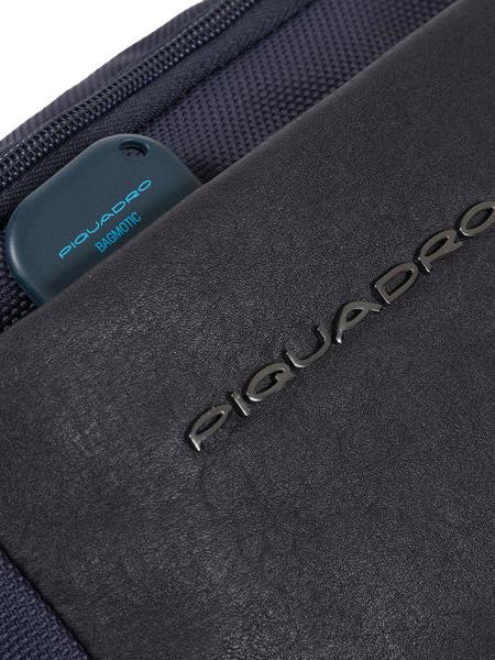 BRIEF 2 Riñonera de piel y tejido azul - Riñoneras