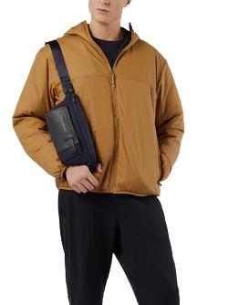 BRIEF 2 Riñonera de piel y tejido azul - Riñoneras