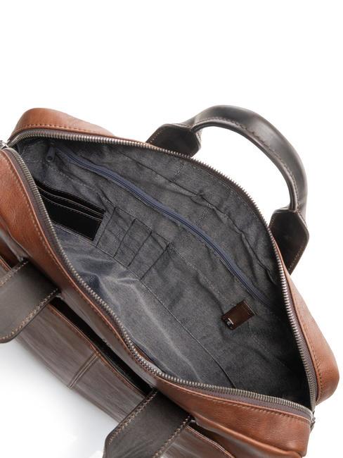 CAMPIONARIO - PYRAMID Malet&iacute;n de piel, porta pc de 15" BROWN - Maletines de Trabajo