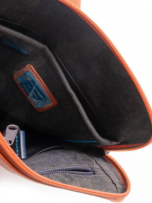 CAMPIONARIO - X18 Bolso de cuero naranja2 - Bandoleras Hombre